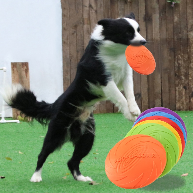 Flying Disc Dog Training Toy - Interaktives Silikon-Fluguntertassen-Spielzeug für Hunde und Katzen,