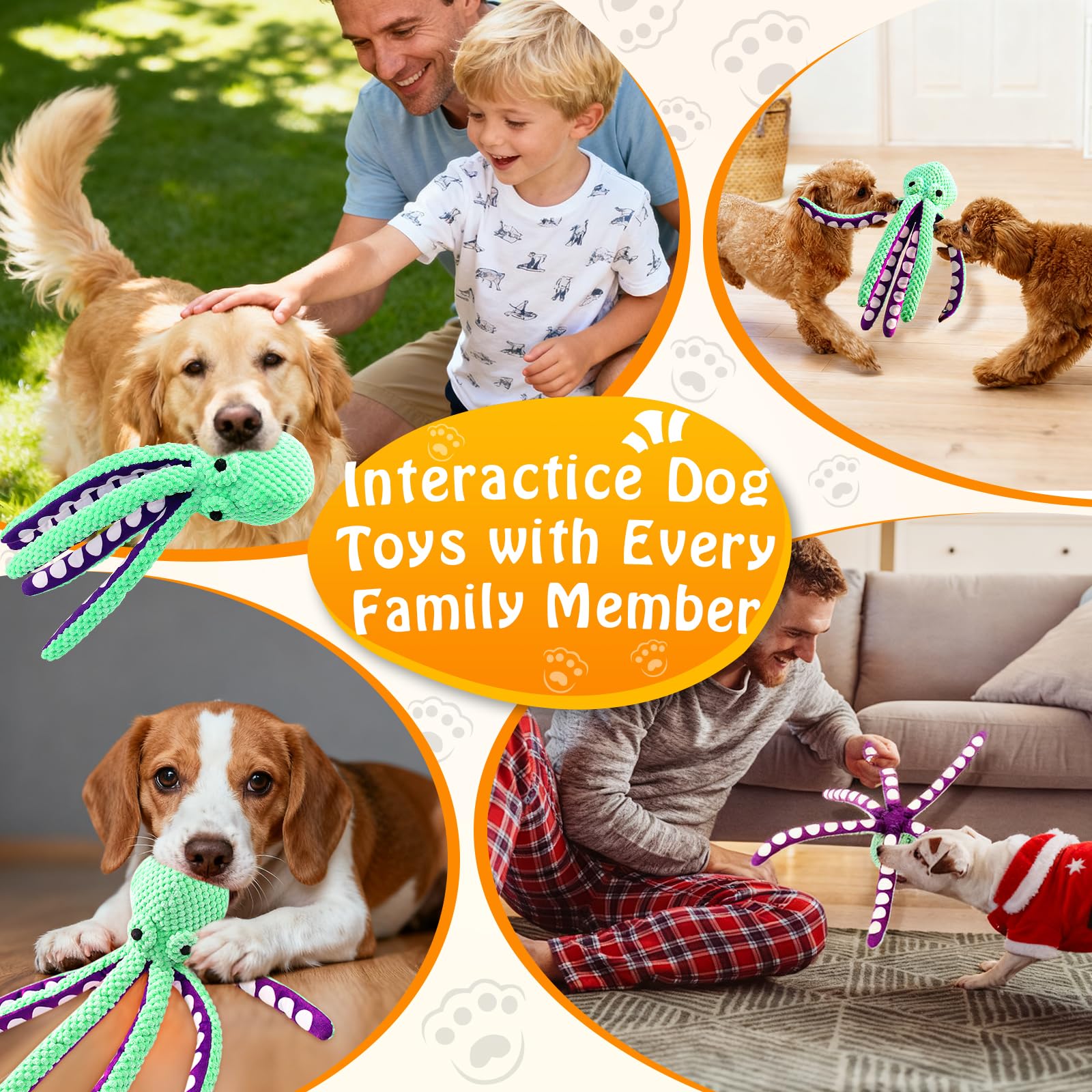 Quietschendes Oktopus-Plüsch-H – Indestructible Dog Chew Toy Bewertung und Preis