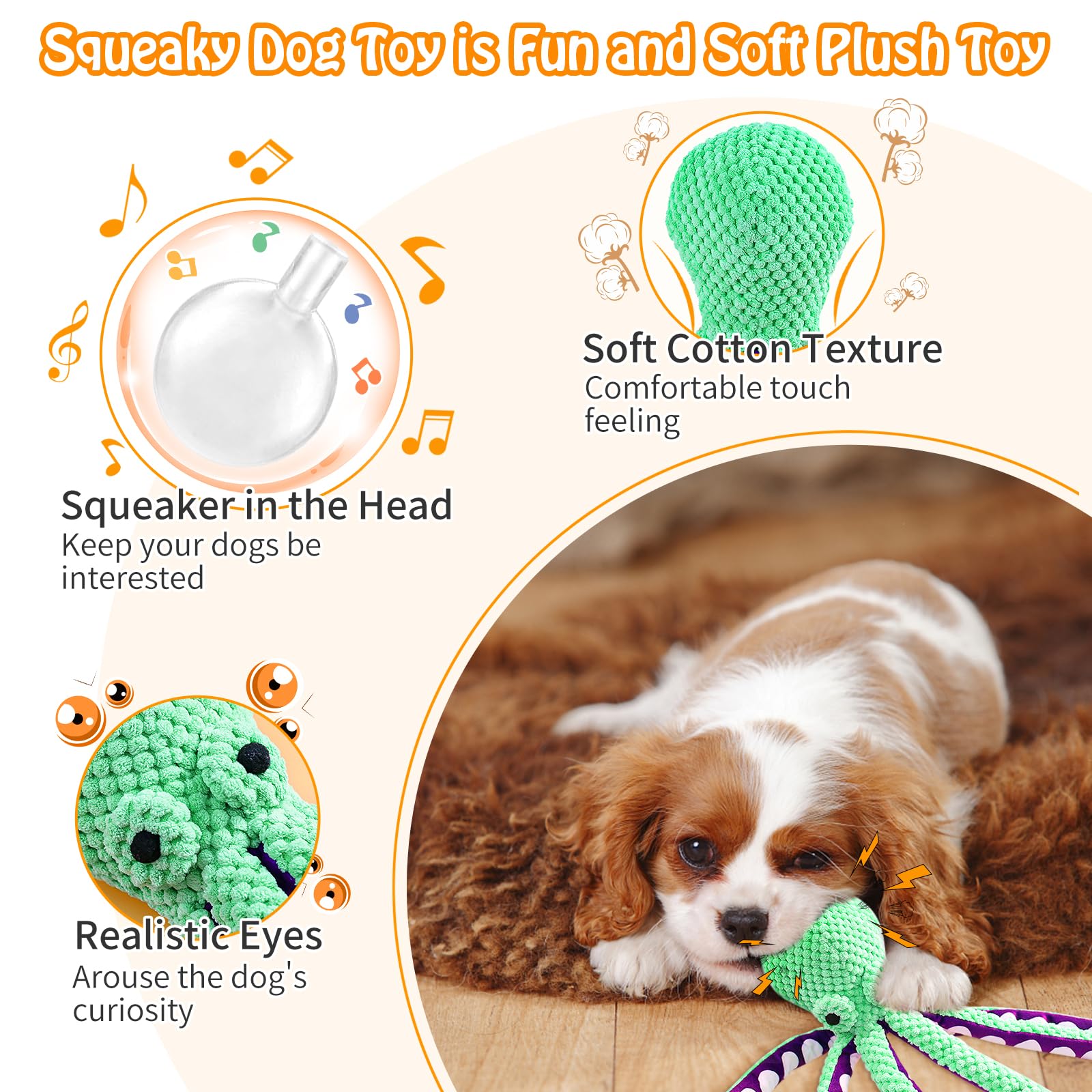 Quietschendes Oktopus-Plüsch-H – Indestructible Dog Chew Toy Bewertung und Preis